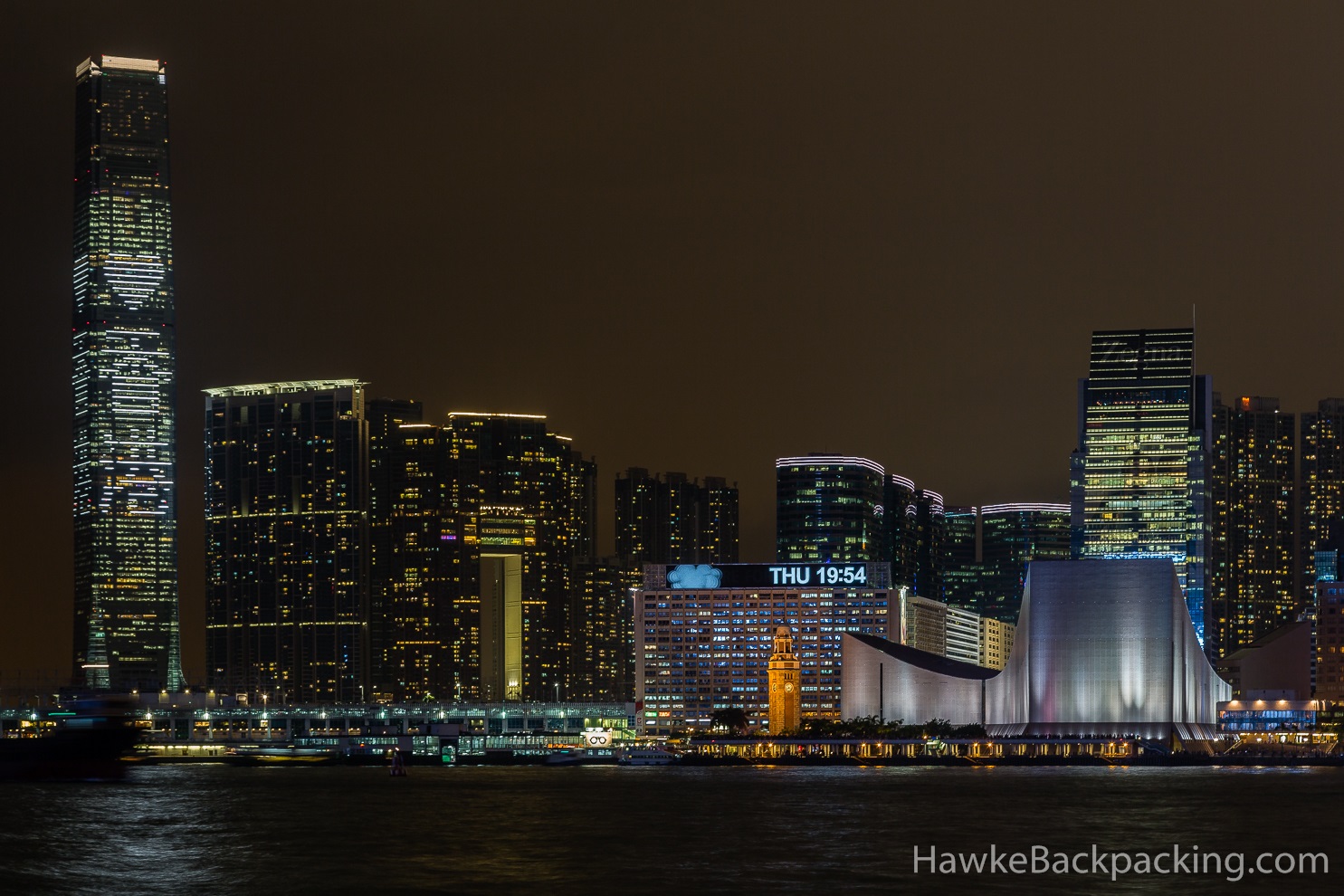 Hong Kong at Night - HawkeBackpacking.com